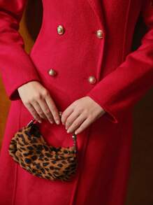 MOTF PREMIUM ABRIGO DE LANA TIPO PARKA CON CUELLO DE SOLAPA - Rojo - Ver 3