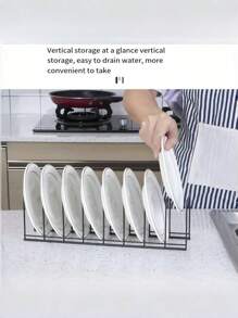 1 Giá để đồ nhà bếp bằng thép không gỉ, hai kiểu để phơi bát đĩa, đũa và bát có giá để bát đĩa tích hợp cho bồn rửa và tủ, giá để ráo nước nhà bếp, Giáng sinh - Đen - màu đen - Xem 5