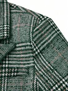 Manfinity Homme Heren geruite dubbelrijs kostuumjas en broekset, herfst- en winterkleding voor heren, tweedelige outfits
