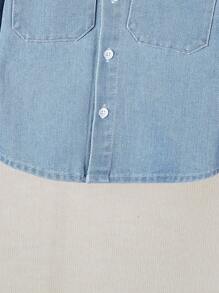 SHEIN Young Boy Casual Fashion Denim Single Breasted Shirt And Jeans Set