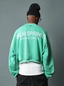 SUMWON Palm Springs Riverside County California Retro Streetwear Sweatshirt Casual Oversized Pullover Campus College Athletic Apparel Winter Fall Fashion - Green - View 1