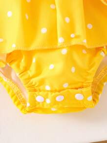 SHEIN Body neonata a pois con cappuccio per primavera/autunno, pagliaccetto con stampa a pois, collo rotondo, maniche a campana
