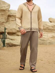 Manfinity Nomadique Sweat-shirt à capuche zippé pour hommes, simple et tendance, décontracté pour le porter au quotidien, veste à capuche à manches longues avec fermeture éclair, cadeau pour amis, mari, petit-ami