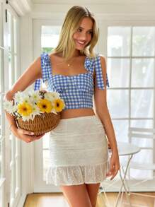 SHEIN VCAY قميص كاجوال بطيات للكتف للنساء للعطلات