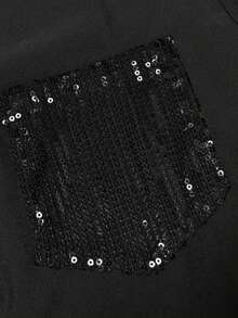 Women's Casual Sequin Patchwork Button-Up Shirt