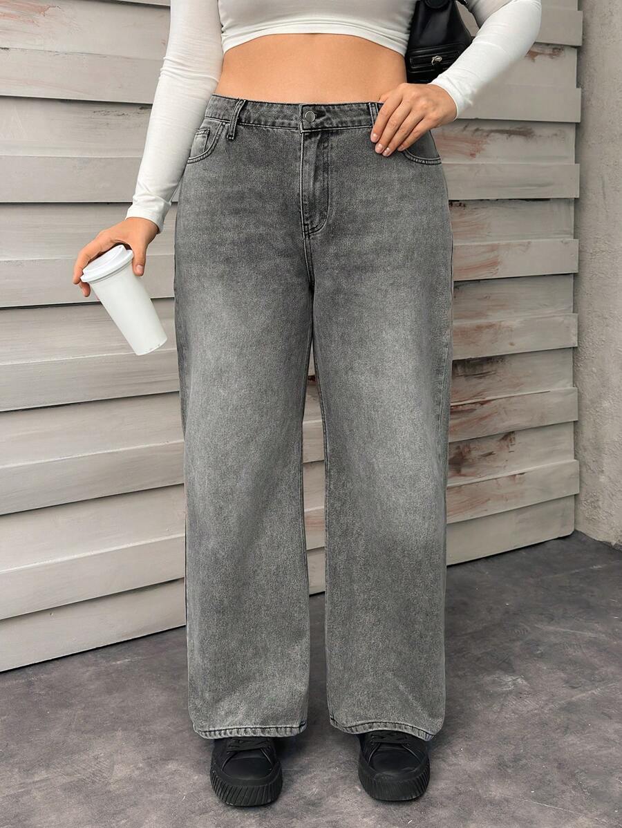 RueChic Hıgh Waist Straight Jean With Ribbon - Medium Wash - View 1