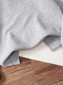 SHEIN Genkimix Kids Tween Girls Slogan Print Long Sleeve Loose Fit Casual Hoodie Sweatshirt, Autumn/Winter