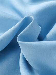 SHEIN Elladie kids Young Girl Solid Color Preppy Style Pleated Skirt - Blue - View 4