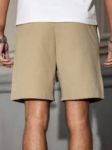 Manfinity Homme Men's Printed Drawstring Waist Pocketed Casual Shorts - Khaki - View 2