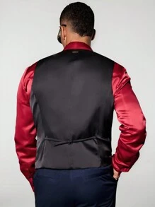 Manfinity VCAY Men's Knit Fashion Casual Sleeveless Jacket Vest Patchwork Design
