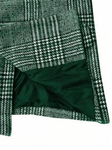 Manfinity Homme Heren geruite dubbelrijs kostuumjas en broekset, herfst- en winterkleding voor heren, tweedelige outfits