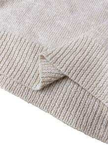 Celure Plus Size Solid Color Turtleneck Long Sleeve Minimalist Casual Sweater Knit Pullover Fall Winter - Beige - View 6