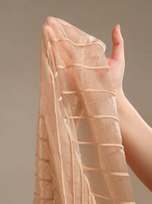 Anewsta 女士优雅高领拼布面料收腰紧身透明亮片美人鱼下摆毛衣裙，圣诞节和新年夜派对礼服