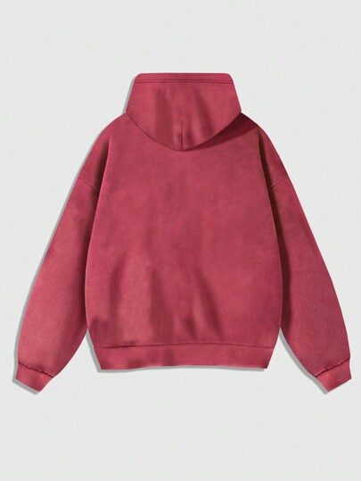 Street Life Men's Autumn Dropped Shoulder Long Sleeve Snowy Flecked Hoodie With Zipper