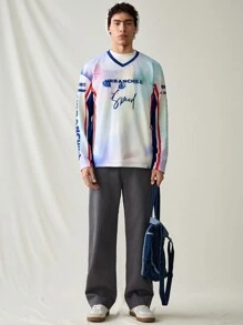 Manfinity VCAY Men's Knit Casual Loose Fit Long Sleeve T-Shirt, Everyday & Young Fashion Style - Multicolor - View 3