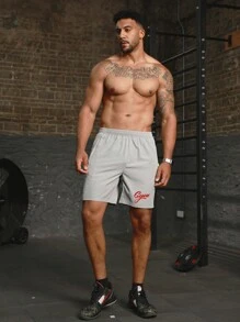 Manfinity Sport Corelite 男士字母印花松紧腰运动短裤