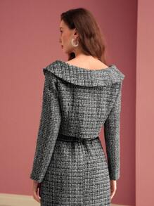 MOTF PREMIUM TWEED BUTTON UP COAT - Black - View 8