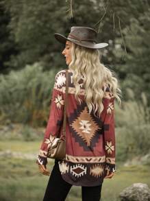 LanaWest Hot Selling Women's Long T-Shirts, Dresses, Geometric Printing Women's - Multicolor - View 2