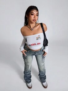 SHEIN ICON Jeans de mezclilla casuales de talla grande, de uso diario y con estilo