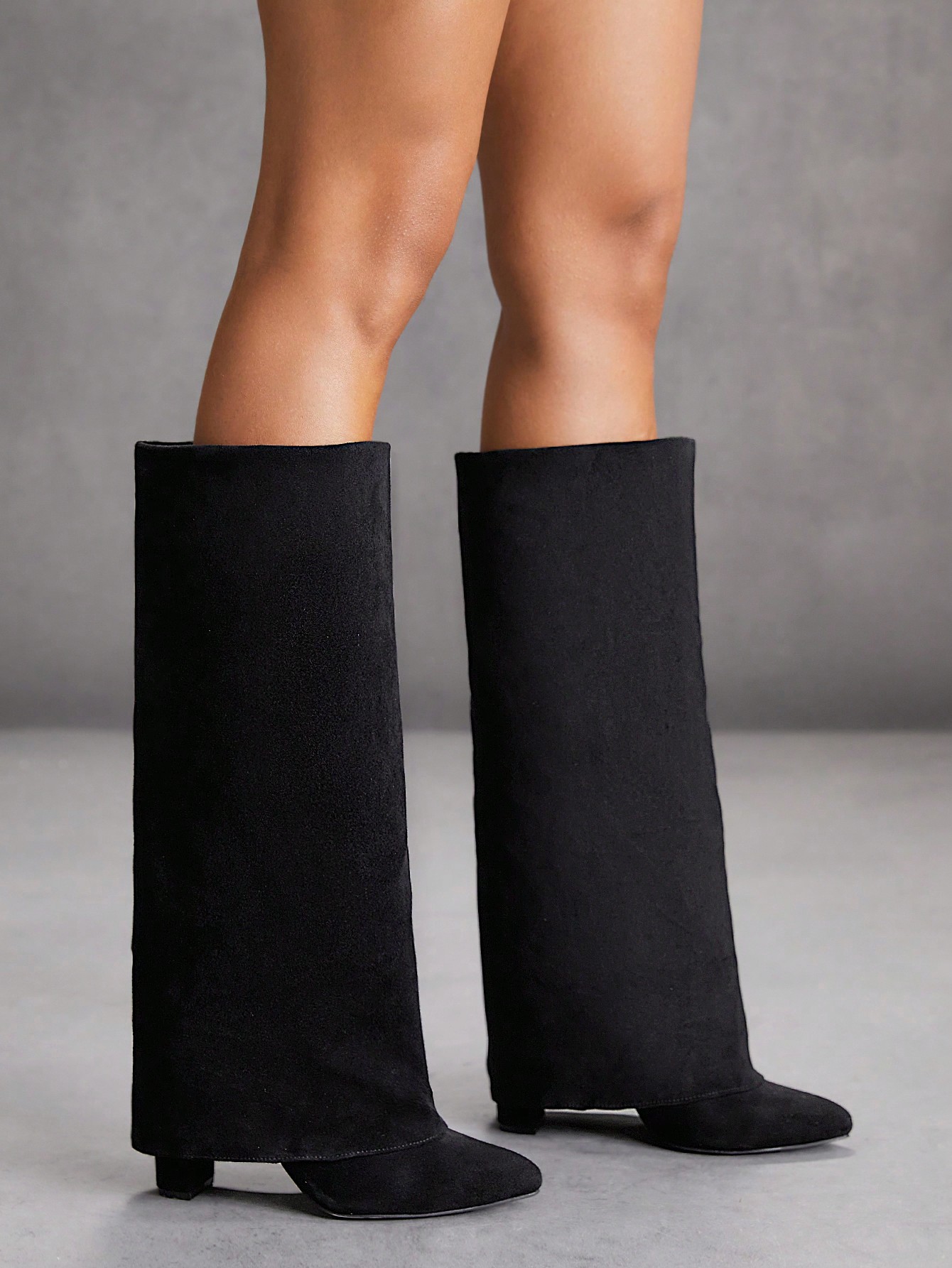 CUCCOO SZL Botas altas negras con punta puntiaguda para mujer, un toque otoñal, navideño y de Año Nuevo para el Día de San Valentín en otoño e invierno