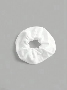 Girlism Teen Girls 2pcs Set: White Bow Print Knit Ruched Waist Fitted T-Shirt With Headband Accessory - White - View 3