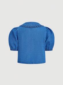 SHEIN MOD Women's Denim Jacket, Casual & Simple Style For Everyday Wear - Blue - View 2