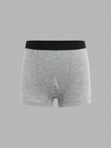 SHEIN 6pcs/Pack Young Boy Minimalist Contrast Elastic Waist Sports Briefs, Casual Style