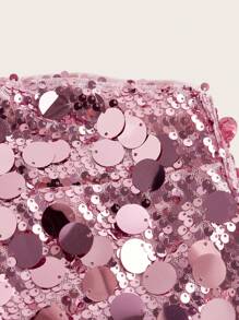 SHEIN ICON Y2K Style Glitter Tube Top, Sexy Party Clubwear - Baby Pink - View 4