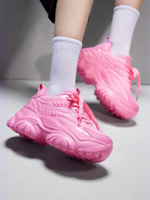 Vate Women's Outdoor Casual Sports Shoes, 6CM Platform High Heel, Breathable, Quick-Drying, Deodorizing Mesh Upper, Round Toe, Lace-Up, Soft & Comfortable, Anti-Slip, Wedge Heel New Year Holiday Easter Trainers