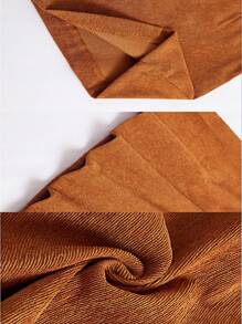 Ellegaria. Single Breasted Slant Pocket Skirt - Brown - View 8