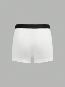 SHEIN 6pcs/Pack Young Boy Minimalist Contrast Elastic Waist Sports Briefs, Casual Style
