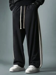 SUMWON Pantalones ajustados de campana de nailon con detalles de cinta