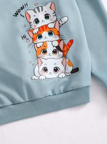 Sparklyn 少女超大字母印花时尚长袖运动衫