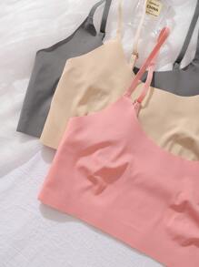 Teen Girl Solid Color Minimalist Casual Daily Wear Underwear ,3 Pcs - Multicolor - View 4