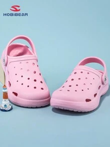 1 双 Hobibear 女童可爱柔软舒适镂空木屐，时尚幼儿学步鞋，粉色儿童沙滩凉鞋平底，适合所有季节 - 粉色 - 查看 7