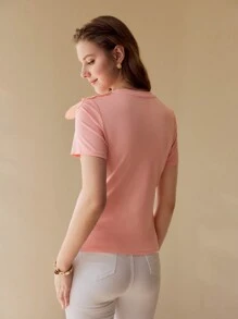 MOTF PREMIUM Camiseta de manga corta con aplicación floral - Rosa - Ver 8