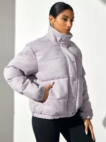 Casual Sports Winter Jacket, Minimalist Fashion For Everyday Wear - Mauve Purple - View 6