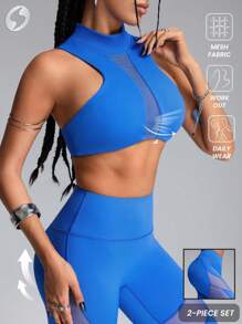 Innovista Damen Lässig Sportanzug mit Stehkragen ärmelloses Top und Hose