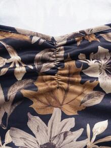 INAWLY Women Camouflage Leaf Print Long Sleeve T-Shirt, Outdoor Casual Undershirt Fall Cloth For Women