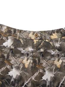 SHEIN Tween Girls Fashionable Camouflage Printed Loose Fit Woven Wide Leg Pants, Street Wear, Back To School, For Autumn Winter, Street Style - Army Green - View 4