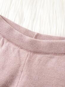 SHEIN 2pcs Baby Girl Cardigan Knit Sweater Set - Red Stylish Knitted Top With Pants, Comfy Warm Winter New Arrival