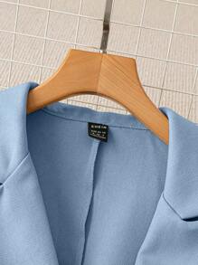 Chiquease Women's Solid Color Lapel Neck Long Sleeve Double Breasted Pleated Hem Elegant Blazer, Autumn Fall Cloth For Women