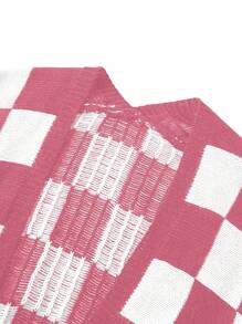 Chiquease Damen minimalistischer Mode Lässig Strickjacke, geeignet für den täglichen Gebrauch - Pink - Übersicht 4