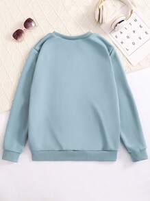 Sparklyn 少女超大字母印花时尚长袖运动衫