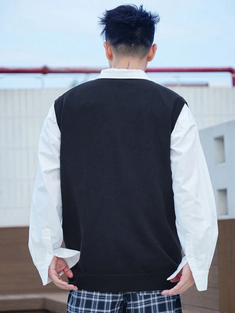 Men's All-Match Casual Versatile Black Vest,Fall Clothes