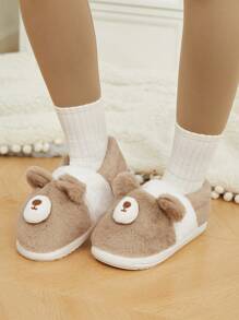 Cuccoo Women's 3D Ear Fluffy Cartoon Cute House Slippers - Brown - View 3