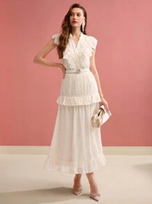 MOTF PREMIUM ÁO KHOÁC NHẸ CÓ NÚT RUFFLE PHÍA TRƯỚC - Màu be - Xem 5