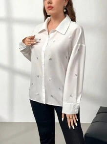 Firerie Cămașă cu mânecă lungă, cu mânecă lungă, cu împodobire, cu împodobire, cu împodobire, ocazională și formală, potrivită pentru întâlniri și navetă, toamnă/iarnă