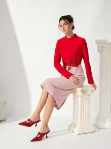 CUCCOO CHICEST Chaussures à talon aiguille haut à bout pointu avec boucle métallique, bordeaux, mode pour femmes pour l'ambiance des fêtes de Noël et du Nouvel An, automne et hiver