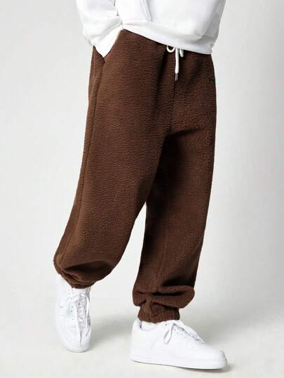 Street Life Men's Drawstring Waist Relaxed Fit Fleece Pants